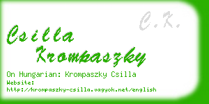 csilla krompaszky business card